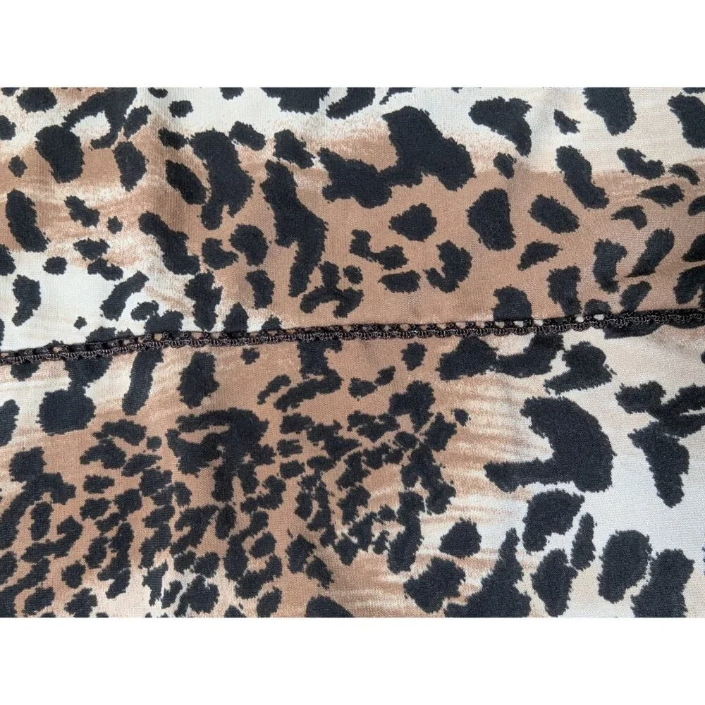 Womens Size Small 2 Pc Babydoll‎ Cami & Shorts Pajama Set Leopard Vintage Retro